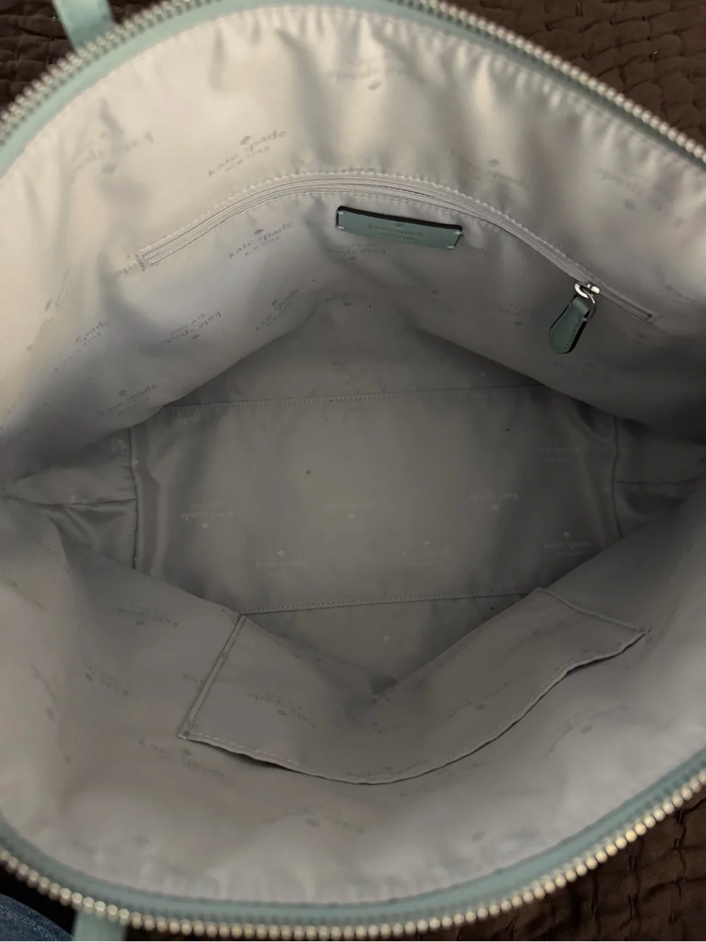 kate spade Pale Blue Leather Double-Handle Tote
